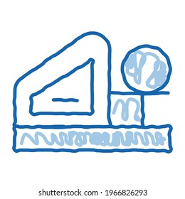 Bowling Machine sketch icon vector. Hand drawn blue doodle line art Bowling Machine isometric sign. isolated symbol illustration