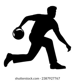 Silueta de jugador de boliche. Ilustración del vector