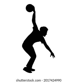 Bowling Man Silhouette Vector Logo