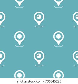 Bowling map pointer pattern seamless blue. Simple illustration of  vector pattern seamless geometric repeat background