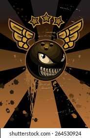 Bowling Mascot Poster Vector Illustration