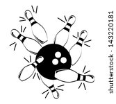 bowling monochrome over white background vector illustration