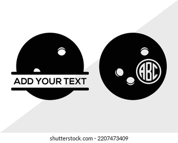 Bowling Monogram SVG Printable Vector Illustration svg