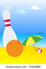 bowling  on the beach