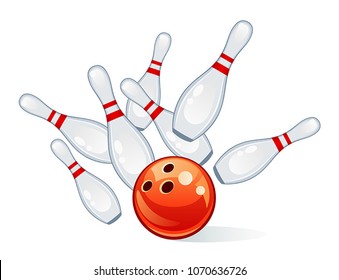 Bowling on a white background
