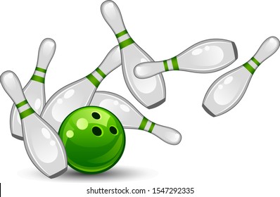 Bowling on a white background