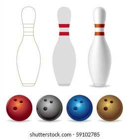 bowling on a white background