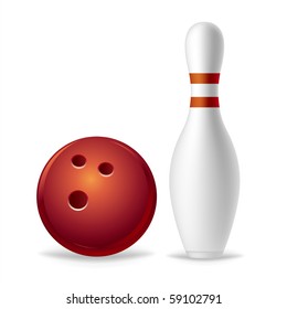 bowling on a white background