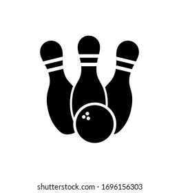 Bowling outline icon. Symbol, logo illustration for mobile concept and web design.
