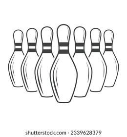 Bowling Outline Vector, Bowling Vector, Bowling illustration,  Line Art, Outline, Sports illustration, vector, Bowling silhouette, silhouette, Sports silhouette, Game vector,