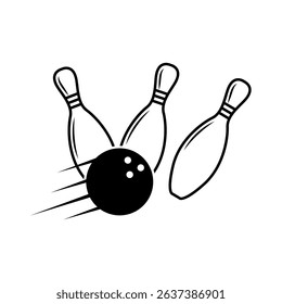 Bowling Outline Vector, Bowling Vector, Bowling illustration, Vector, Line Art, Outline, Sports illustration, Bowling