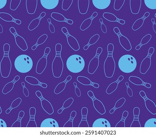 bowling pattern purple blue line