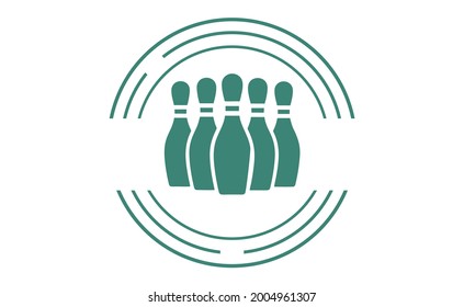 bowling pawn illustration, poster banner logo inspiration and web icon