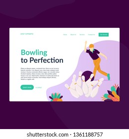 Bowling To Perfection, perfect for landing page, web header, feature, presentation, etc. suitable for Bowling in Spare Time,  Tournament Bowling, Winner at Bowling  and many more