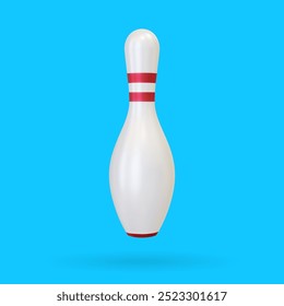 Bowling Pin 3d isolated. Vector illustration. Realistic Bowling pin.