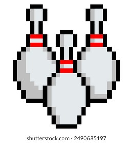  Pin de boliche en estilo de arte de 8 bits pixel