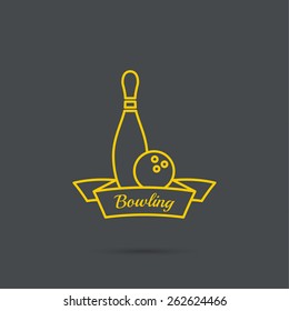 Bowling. Pin and ball. 
