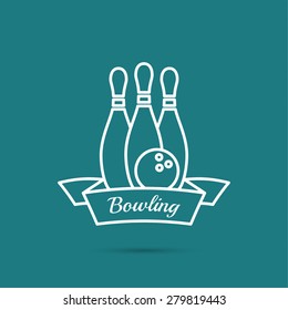 Bowling. Pin and ball. 