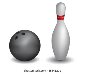 bowling pin and ball