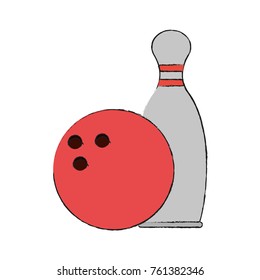 Bowling pin and ball