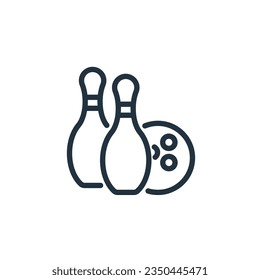 Bowling pin and ball icon isolated on white background. Vector symbol of bowling, sport, game for web design and mobile.