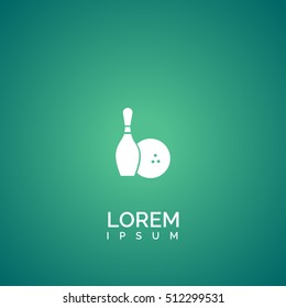 bowling pin ball icon. bowling pin ball logo