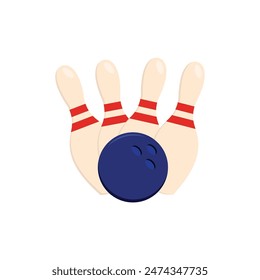 Bowling Pin And Bowling Ball Icon Set Vector Design.