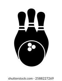 bowling pin and ball icon vector with trendy design. bowling icon