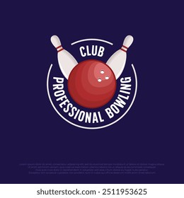 boliche pin bola modelo vetor. boliche jogo círculo rótulo ilustração design para clube e equipe