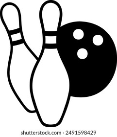 Bola de bolos y bola de bolos sobre fondo transparente. Ilustración vectorial