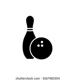 Bowling Pin And Ball Vector Icon