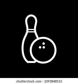 Bowling pin and ball vector icon