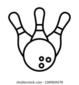 Bowling pin and ball vector icon design templates on white background