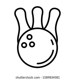 Bowling pin and ball vector icon design templates on white background
