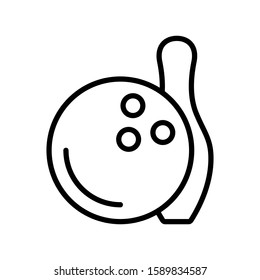 Bowling pin and ball vector icon design templates on white background