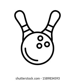 Bowling pin and ball vector icon design templates on white background