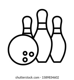 Bowling pin and ball vector icon design templates on white background