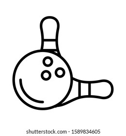 Bowling pin and ball vector icon design templates on white background