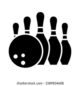 Bowling pin and ball vector icon design templates on white background