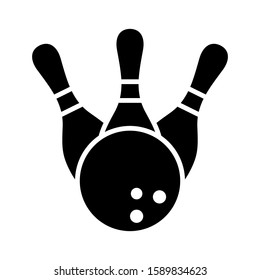 Bowling pin and ball vector icon design templates on white background