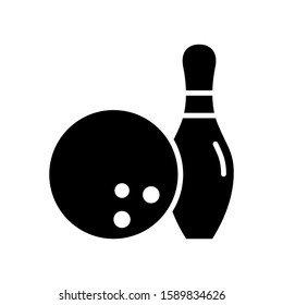 Bowling pin and ball vector icon design templates on white background