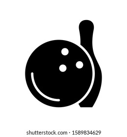 Bowling pin and ball vector icon design templates on white background