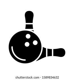 Bowling pin and ball vector icon design templates on white background