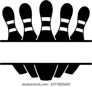 Bowling Pin Black Split name Frame