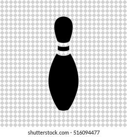 Bowling pin  - black vector icon