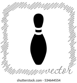 Bowling pin  black  vector icon