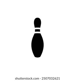 Bowling pin black and white flat vector icon design. Bowling pin symbol and glyph design