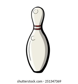 Bowling Pin. A children's sketch. Color image