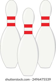 bowling pin clipart or illustration isolated on a transparent background. bowling pin png.	
