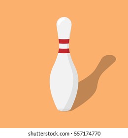 Bowling Pin. Flat Icon Vector.